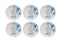 Hermia Blue Leaf Juego de Platos de Postre Navideños de Porcelana 100% - 6 Piezas 19.3 cm